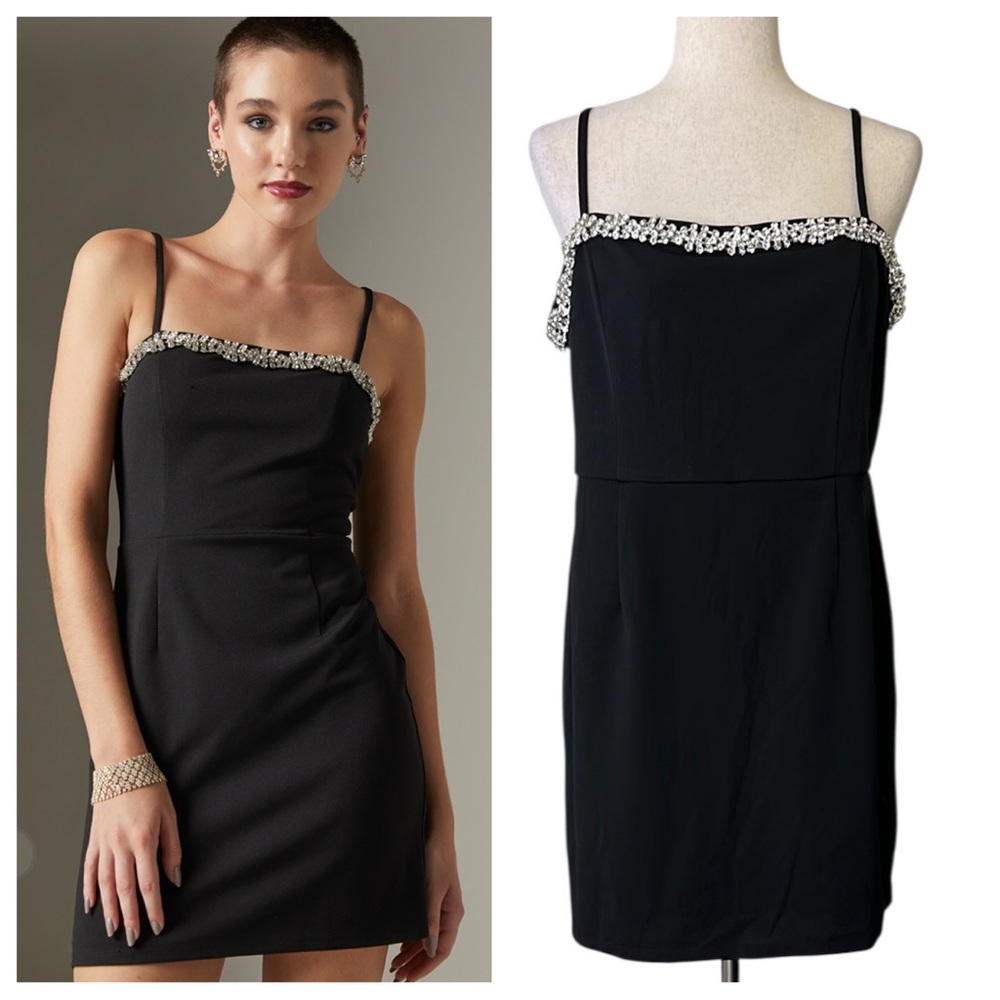 Francesca’s Connie Rhinestone Embellished Mini Dress